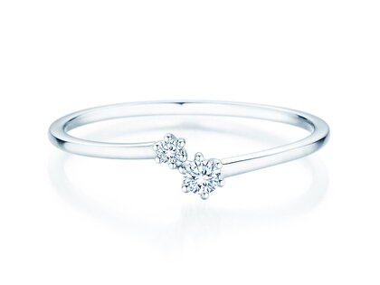 Engagement ring You & Me Soft in 14K white gold with diamonds 0.09ct G/SI