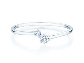 Engagement ring You & Me Soft in 14K white gold with diamonds 0.09ct G/SI