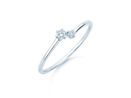 Engagement ring You & Me Soft in 14K white gold with diamonds 0.09ct G/SI