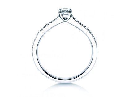 Engagement ring Claire Petite in 18K white gold with diamonds 0.50ct G/SI