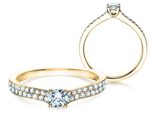 Engagement ring Claire Petite in 18K yellow gold with diamonds 0.50ct G/SI