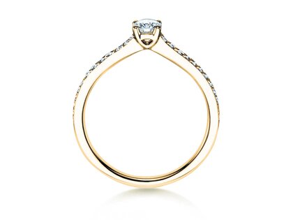 Engagement ring Claire Petite in 18K yellow gold with diamonds 0.50ct G/SI