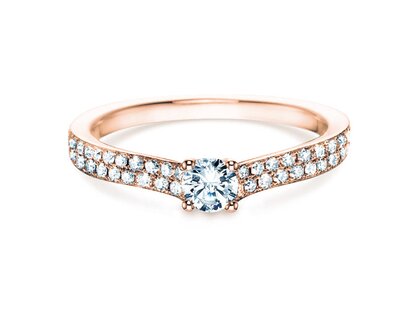 Engagement ring Claire Petite in 18K rosé gold with diamonds 0.50ct G/SI