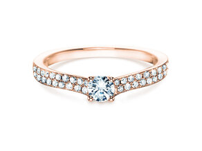 Engagement ring Claire Petite in 18K rosé gold with diamonds 0.50ct G/SI