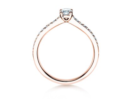 Engagement ring Claire Petite in 18K rosé gold with diamonds 0.50ct G/SI
