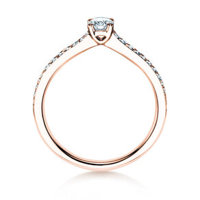Engagement ring Claire Petite in 18K rosé gold with diamonds 0.50ct G/SI