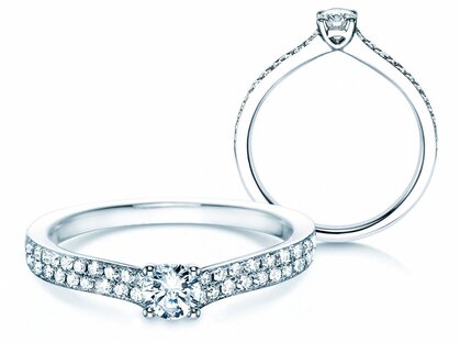 Engagement ring Claire Petite in 18K white gold with diamonds 0.50ct G/SI