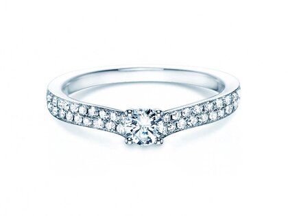 Engagement ring Claire Petite in 18K white gold with diamonds 0.50ct G/SI