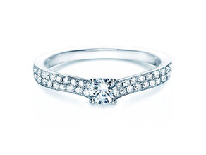 Engagement ring Claire Petite in 18K white gold with diamonds 0.50ct G/SI