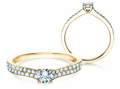 Engagement ring Claire Petite in 18K yellow gold with diamonds 0.50ct G/SI