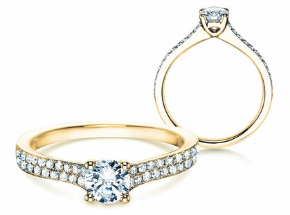 Engagement ring Claire in 18K yellow gold with diamonds 0.70ct