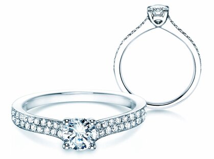 Engagement ring Claire in 18K white gold with diamonds 0.70ct