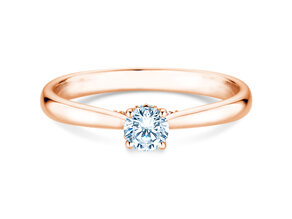 Engagement ring Classic 4 Hidden Halo in 18K rosé gold with lab-grown diamonds 0.30ct E/VS