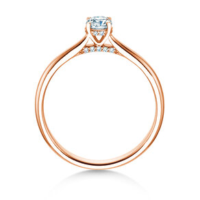 Engagement ring Classic 4 Hidden Halo in 18K rosé gold with lab-grown diamonds 0.30ct E/VS