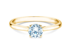 Engagement ring Classic 4 Hidden Halo in 14K yellow gold with lab-grown diamonds 0.57ct E/VS