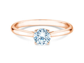 Engagement ring Classic 4 Hidden Halo in 18K rosé gold with lab-grown diamonds 0.57ct E/VS