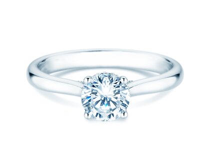 Engagement ring Classic 4 Hidden Halo in white gold
