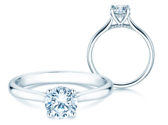 Engagement ring Classic 4 Hidden Halo Lab-grown diamond