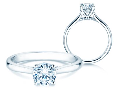 Engagement ring Classic 4 Hidden Halo Lab-grown diamond