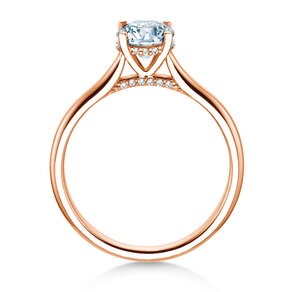 Engagement ring Classic 4 Hidden Halo in 18K rosé gold with lab-grown diamonds 0.82ct E/VS