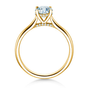 Engagement ring Classic 4 Hidden Halo in 18K yellow gold with lab-grown diamonds 0.82ct E/VS