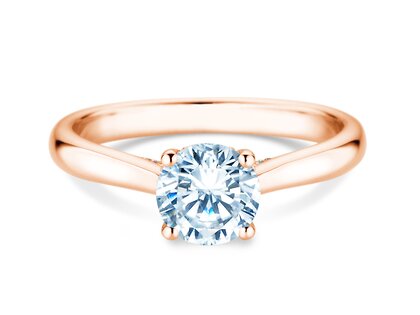 Engagement ring Classic 4 Hidden Halo in 18K rosé gold with lab-grown diamonds 1.08ct E/VS