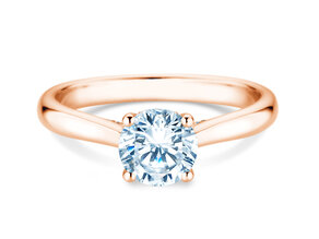 Engagement ring Classic 4 Hidden Halo in 18K rosé gold with lab-grown diamonds 1.08ct E/VS