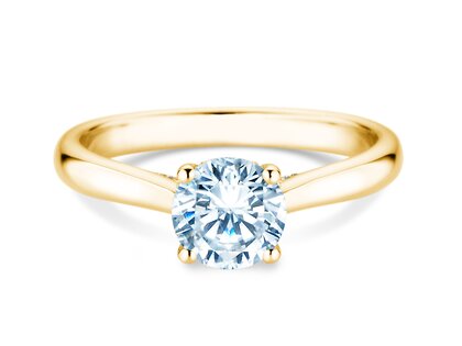 Engagement ring Classic 4 Hidden Halo in 14K yellow gold with lab-grown diamonds 1.08ct E/VS