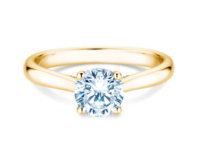 Engagement ring Classic 4 Hidden Halo in 14K yellow gold with lab-grown diamonds 1.08ct E/VS