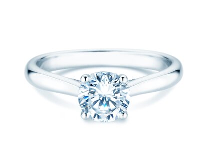 Engagement ring Classic 4 Hidden Halo in 14K white gold with lab-grown diamonds 1.08ct E/VS
