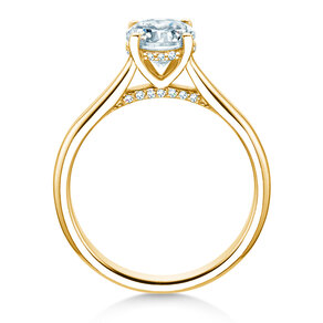 Engagement ring Classic 4 Hidden Halo in 14K yellow gold with lab-grown diamonds 1.08ct E/VS