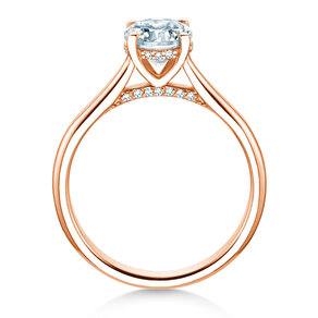 Engagement ring Classic 4 Hidden Halo in 18K rosé gold with lab-grown diamonds 1.08ct E/VS