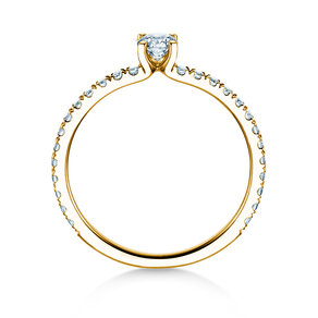 Engagement ring Classic 4 Pavé in 14K yellow gold with lab-grown diamonds 0.56ct E/VS
