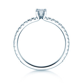Engagement ring Classic 4 Pavé in 14K white gold with lab-grown diamonds 0.56ct E/VS