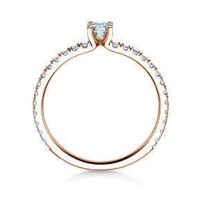 Engagement ring Classic 4 Pavé in 18K rosé gold with lab-grown diamonds 0.56ct E/VS
