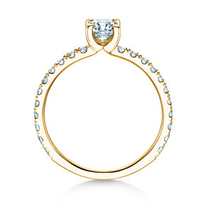 Engagement ring Classic 4 Pavé in 18K yellow gold with lab-grown diamonds 0.87ct E/VS