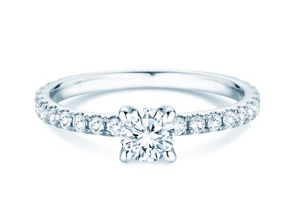Engagement ring Classic 4 Pavé in 14K white gold with lab-grown diamonds 0.87ct E/VS