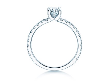 Engagement ring Classic 4 Pavé in 14K white gold with lab-grown diamonds 0.87ct E/VS