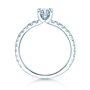 Engagement ring Classic 4 Pavé in 14K white gold with lab-grown diamonds 0.87ct E/VS