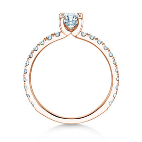Engagement ring Classic 4 Pavé in 18K rosé gold with lab-grown diamonds 0.87ct E/VS