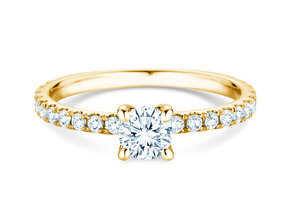 Engagement ring Classic 4 Pavé in 18K yellow gold with lab-grown diamonds 0.87ct E/VS