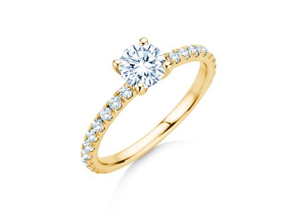 Engagement ring Classic 4 Pavé in yellow gold