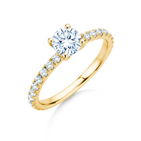 Engagement ring Classic 4 Pavé in yellow gold