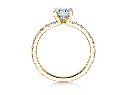 Engagement ring Classic 4 Pavé in yellow gold