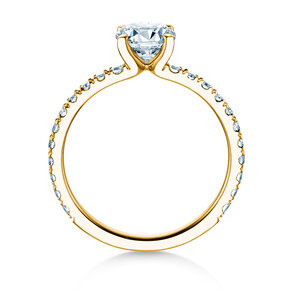 Engagement ring Classic 4 Pavé in yellow gold