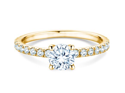 Engagement ring Classic 4 Pavé in yellow gold