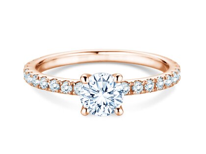Engagement ring Classic 4 Pavé in rose gold