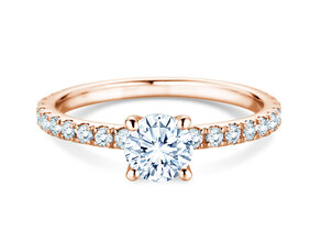 Engagement ring Classic 4 Pavé in rose gold