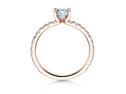 Engagement ring Classic 4 Pavé in rose gold
