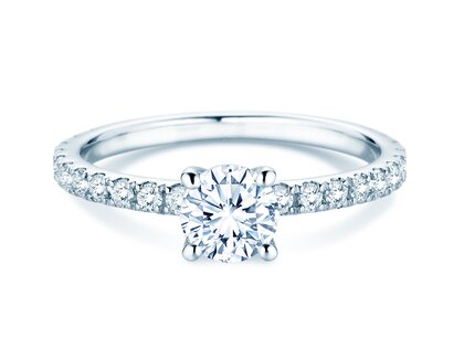 Engagement ring Classic 4 Pavé in platinum